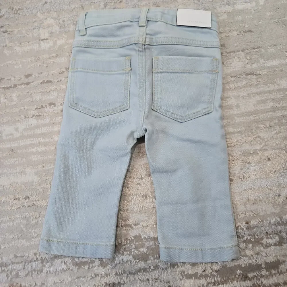 Jacadi Paris Baby Denim Jeans Straight Leg Light Wash 6 Month Girls‎